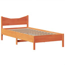 sengeramme uden madras 75x190 cm massivt fyrretræ gyldenbrun
