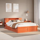 sengeramme uden madras 140x190 cm massivt fyrretræ gyldenbrun