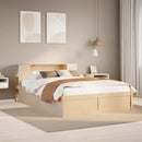 sengeramme uden madras 135x190 cm massivt fyrretræ hvid