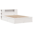 sengeramme uden madras 135x190 cm massivt fyrretræ hvid