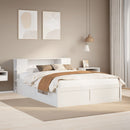 sengeramme uden madras 135x190 cm massivt fyrretræ hvid