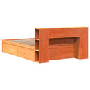 sengeramme uden madras 135x190 cm massivt fyrretræ brun