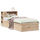 sengeramme uden madras 75x190 cm massivt fyrretræ