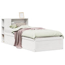 sengeramme uden madras 75x190 cm massivt fyrretræ hvid