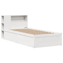 sengeramme uden madras 75x190 cm massivt fyrretræ hvid