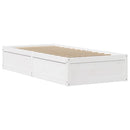 sengeramme uden madras 75x190 cm massivt fyrretræ hvid