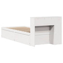 sengeramme uden madras 75x190 cm massivt fyrretræ hvid