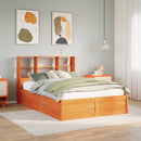 sengeramme uden madras 150x200 cm massivt fyrretræ gyldenbrun