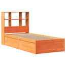 sengeramme uden madras 75x190 cm massivt fyrretræ gyldenbrun
