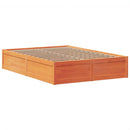 sengeramme uden madras 150x200 cm massivt fyrretræ gyldenbrun