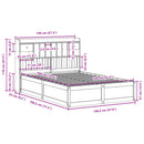sengeramme uden madras 140x190 cm massivt fyrretræ hvid