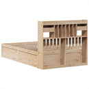 sengeramme uden madras 135x190 cm massivt fyrretræ hvid