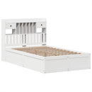 sengeramme uden madras 135x190 cm massivt fyrretræ hvid