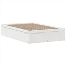sengeramme uden madras 135x190 cm massivt fyrretræ hvid