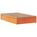 sengeramme uden madras 135x190 cm massivt fyrretræ brun