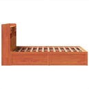 sengeramme uden madras 135x190 cm massivt fyrretræ brun