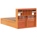 sengeramme uden madras 135x190 cm massivt fyrretræ brun