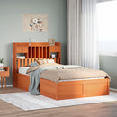 sengeramme uden madras 135x190 cm massivt fyrretræ brun