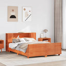 sengeramme uden madras 150x200 cm massivt fyrretræ gyldenbrun