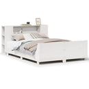 sengeramme uden madras 140x190 cm massivt fyrretræ hvid