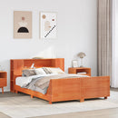 sengeramme uden madras 140x190 cm massivt fyrretræ gyldenbrun