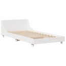 sengeramme uden madras 75x190 cm massivt fyrretræ hvid