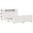sengeramme uden madras 135x190 cm massivt fyrretræ hvid