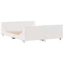 sengeramme uden madras 135x190 cm massivt fyrretræ hvid