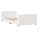 sengeramme uden madras 75x190 cm massivt fyrretræ hvid