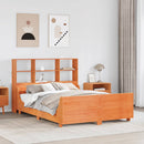 seng med reol uden madras 150x200 cm massivt træ gyldenbrun