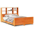 seng med reol uden madras 135x190 cm massivt træ brun