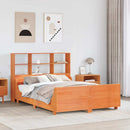 seng med reol uden madras 135x190 cm massivt træ brun