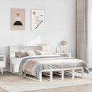 seng med reol uden madras 150x200 cm massivt træ hvid