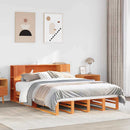 seng med reol uden madras 150x200 cm massivt træ gyldenbrun