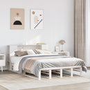 seng med reol uden madras 135x190 cm massivt træ hvid