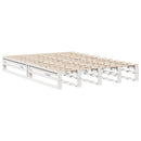 seng med reol uden madras 140x190 cm massivt træ hvid