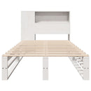 seng med reol uden madras 75x190 cm massivt træ hvid