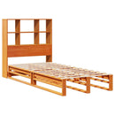 seng med reol uden madras 100x200cm massivt træ gyldenbrun