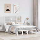 seng med reol uden madras 160x200 cm massivt træ hvid