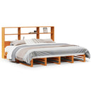 seng med reol uden madras 200x200 cm massivt træ gyldenbrun