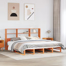 seng med reol uden madras 200x200 cm massivt træ gyldenbrun