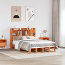 seng med reol uden madras 160x200cm massivt fyrretræ gyldenbrun