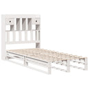 seng med reol uden madras 90x190 cm massivt fyrretræ hvid