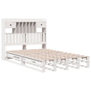 seng med reol uden madras 135x190 cm massivt fyrretræ hvid