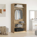 klædeskab 100x50x200 cm konstrueret træ egetræslook