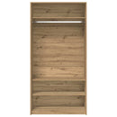 klædeskab 100x50x200 cm konstrueret træ egetræslook
