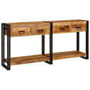 Konsolborde 2 stk. Brun 161 x 33 x 75 cm Massivt mangotræ
