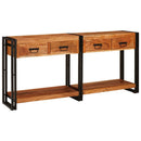 Konsolborde 2 pcs Brun 161 x 33 x 75 cm Massivt Akacietræ