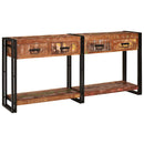 Konsolborde med skuffe 2 pcs Flerfarvet 161 x 33 x 75 cm