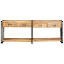 Konsolborde 2 pcs Brun 200 x 33 x 75 cm Massivt mangotræ